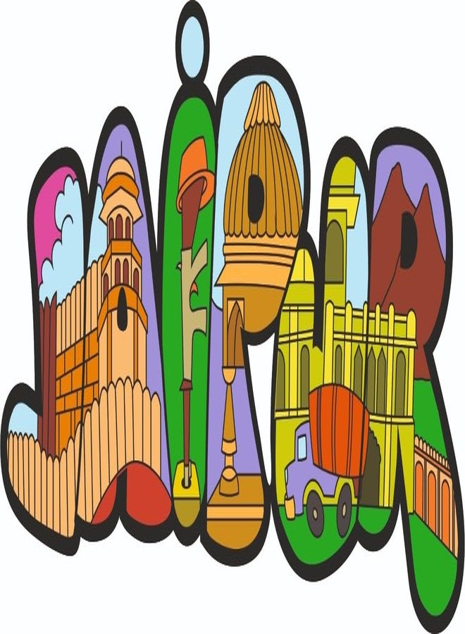 Skywalk India Souvenir Wooden MDF Jaipur Fridge Magnet (Multicolour) M-693
